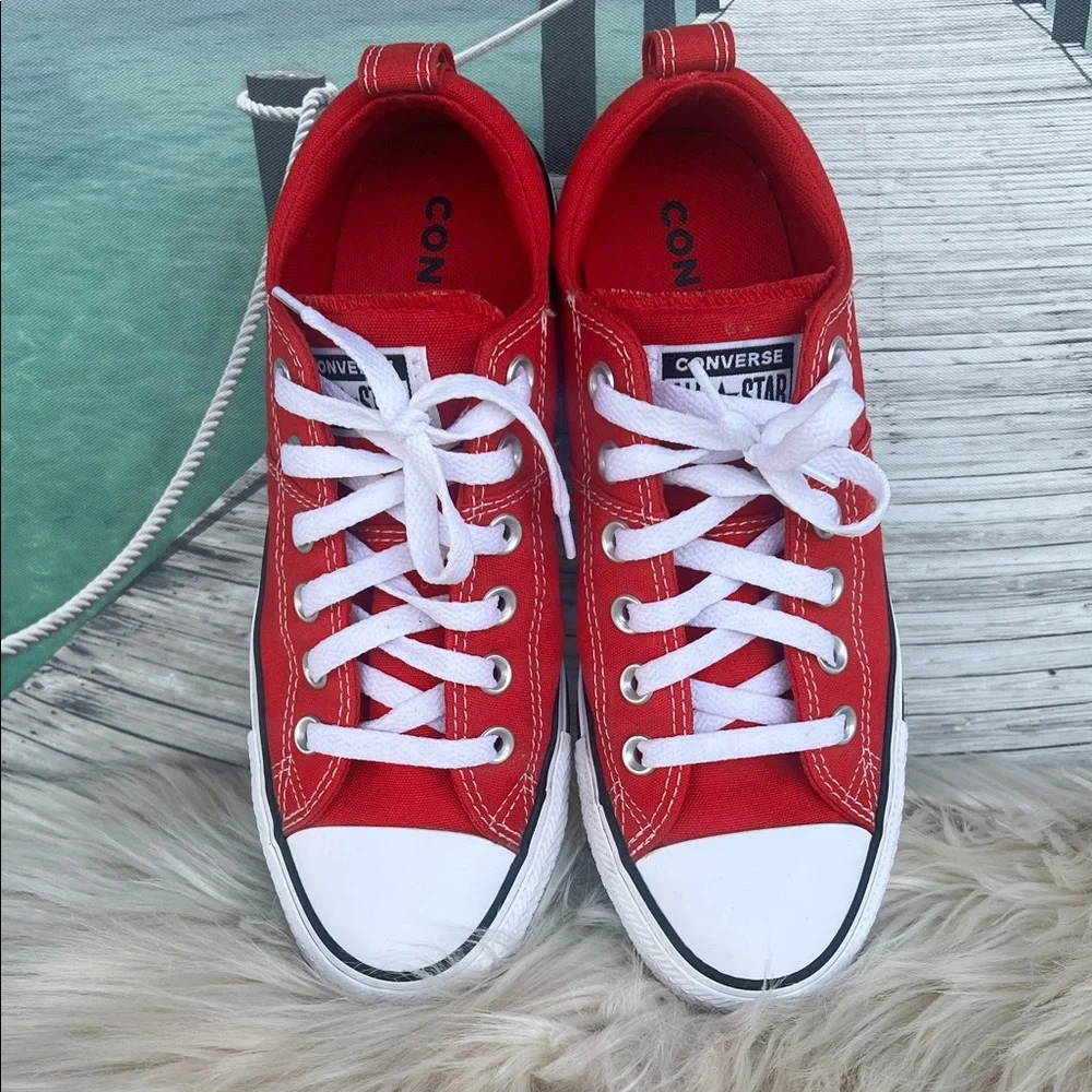 Women’s Converse Classic Red Canvas Sneakers - Picture 2 of 12